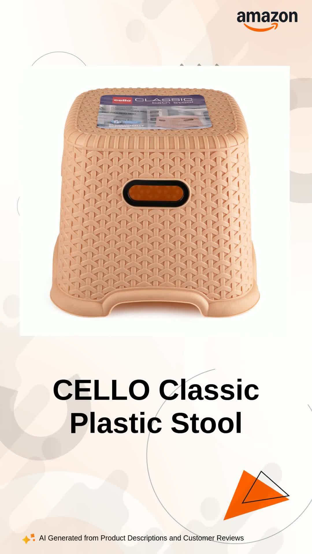 CELLO Classic Perfect Posture Plastic Stool | Plastic Stool for